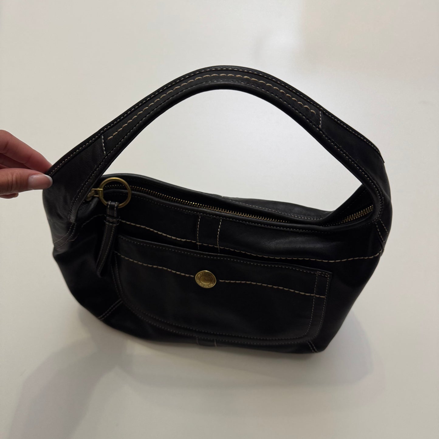 Coach Black Leather Shoulder Bag