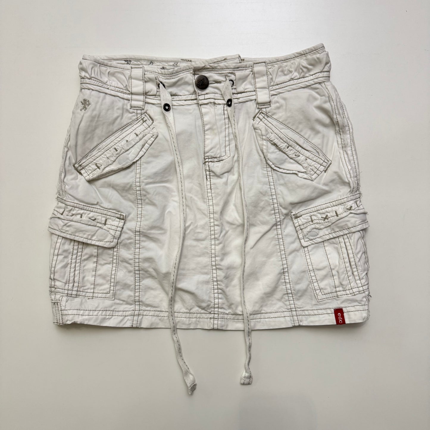 White Cargo Mini Skirt