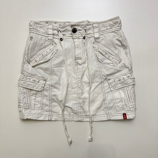 White Cargo Mini Skirt