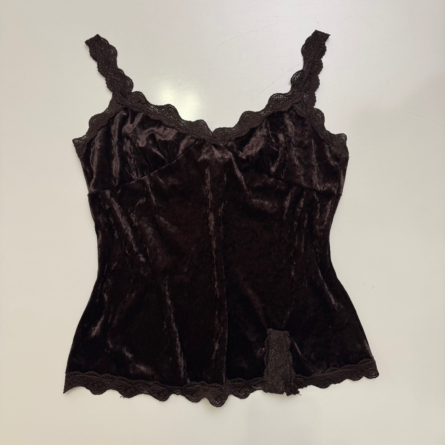 Velour Lace Trim Cami