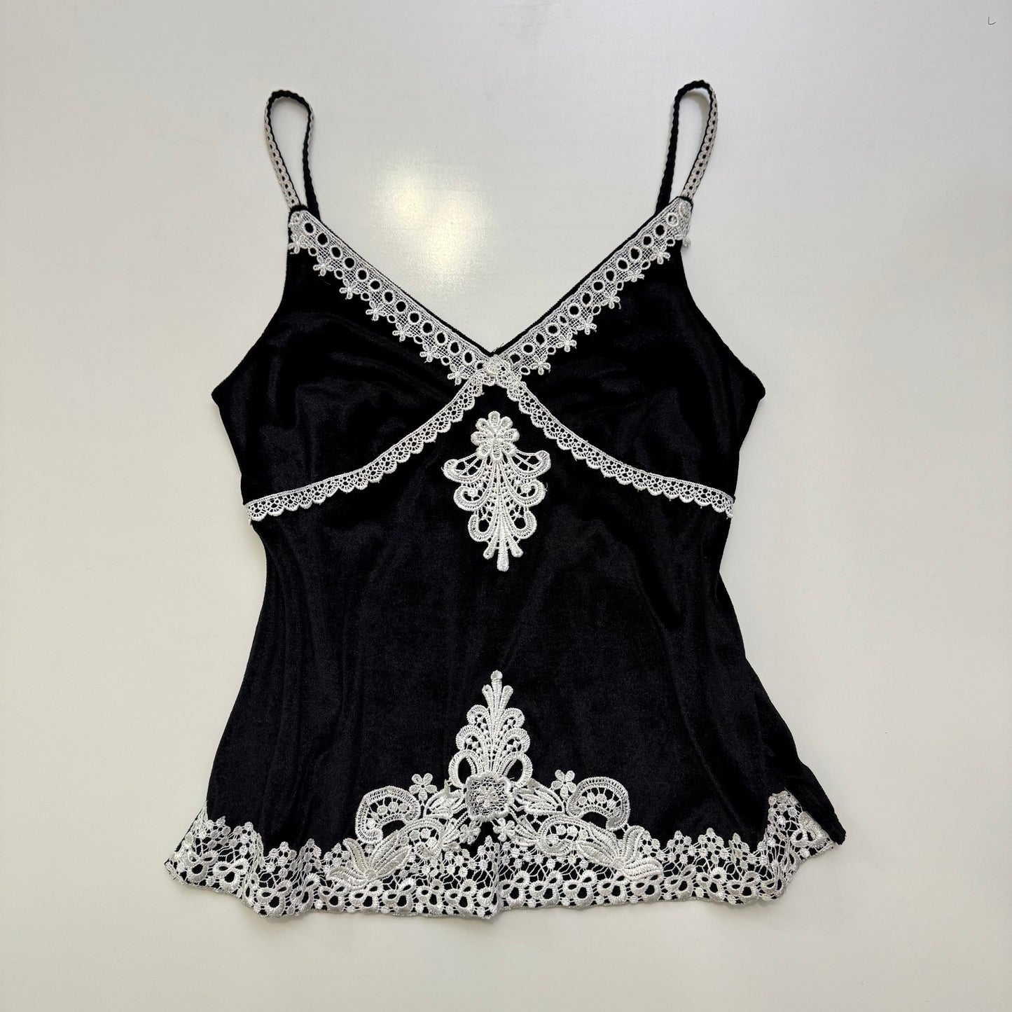 Black Velour Babydoll Cami
