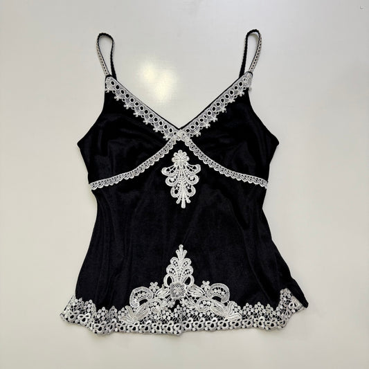 Black Velour Babydoll Cami