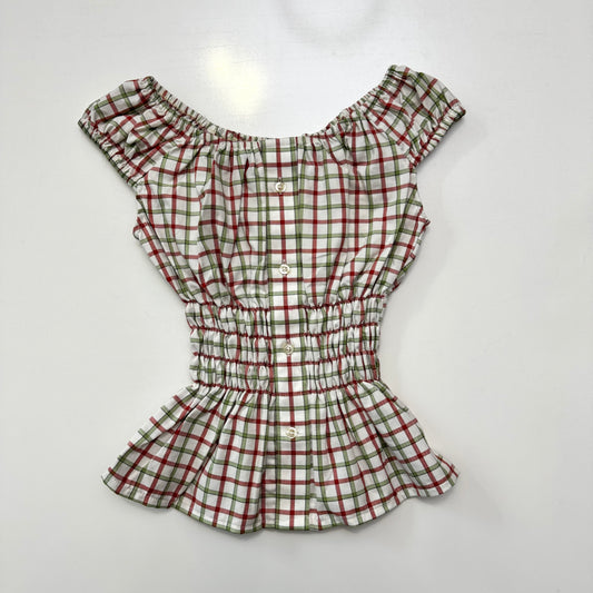 Plaid Milkmaid Blouse