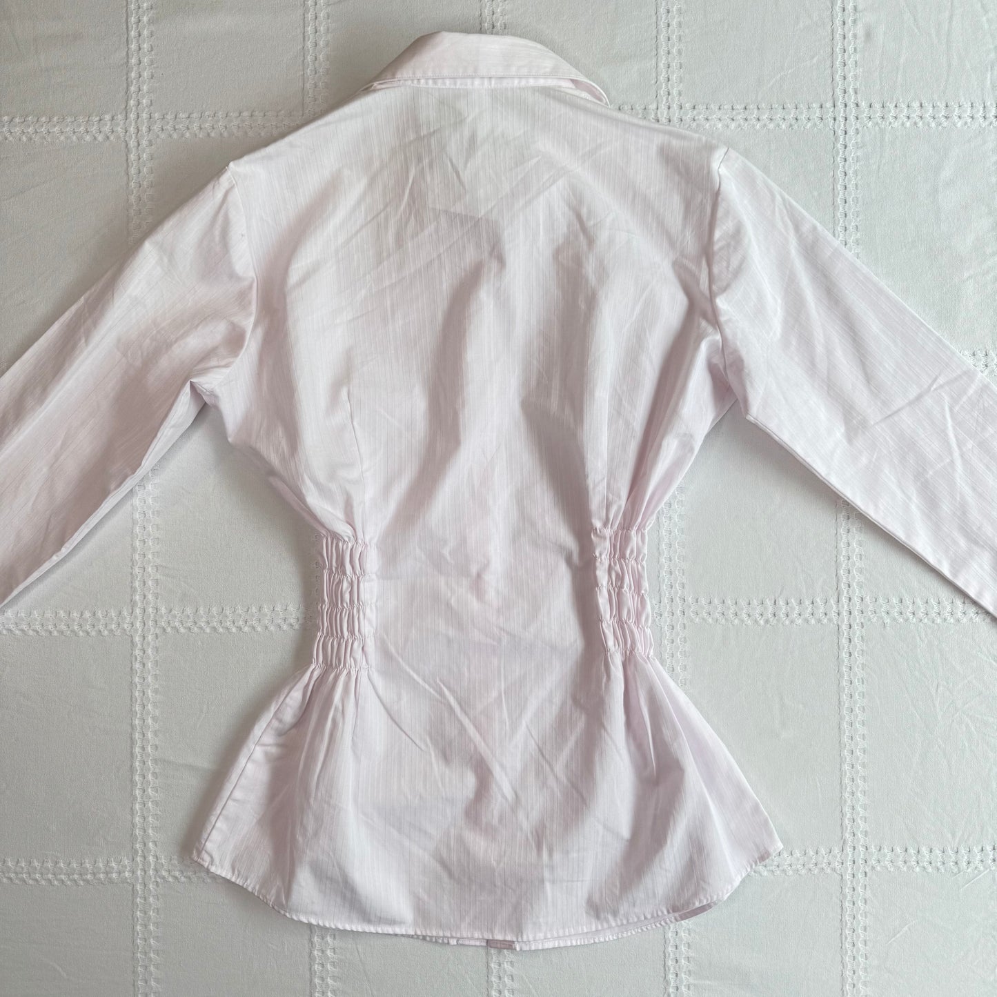 Pink Cinched Button Up Blouse