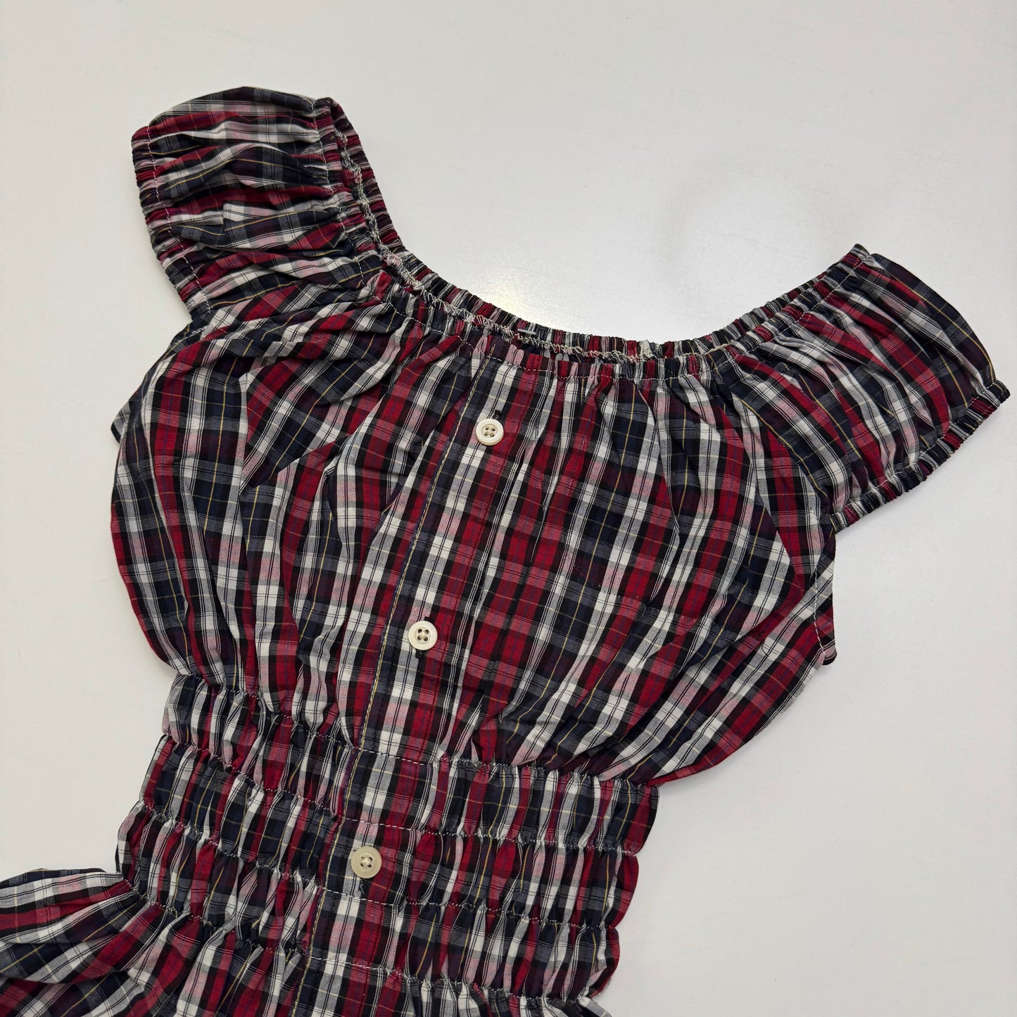 Plaid Milkmaid Top