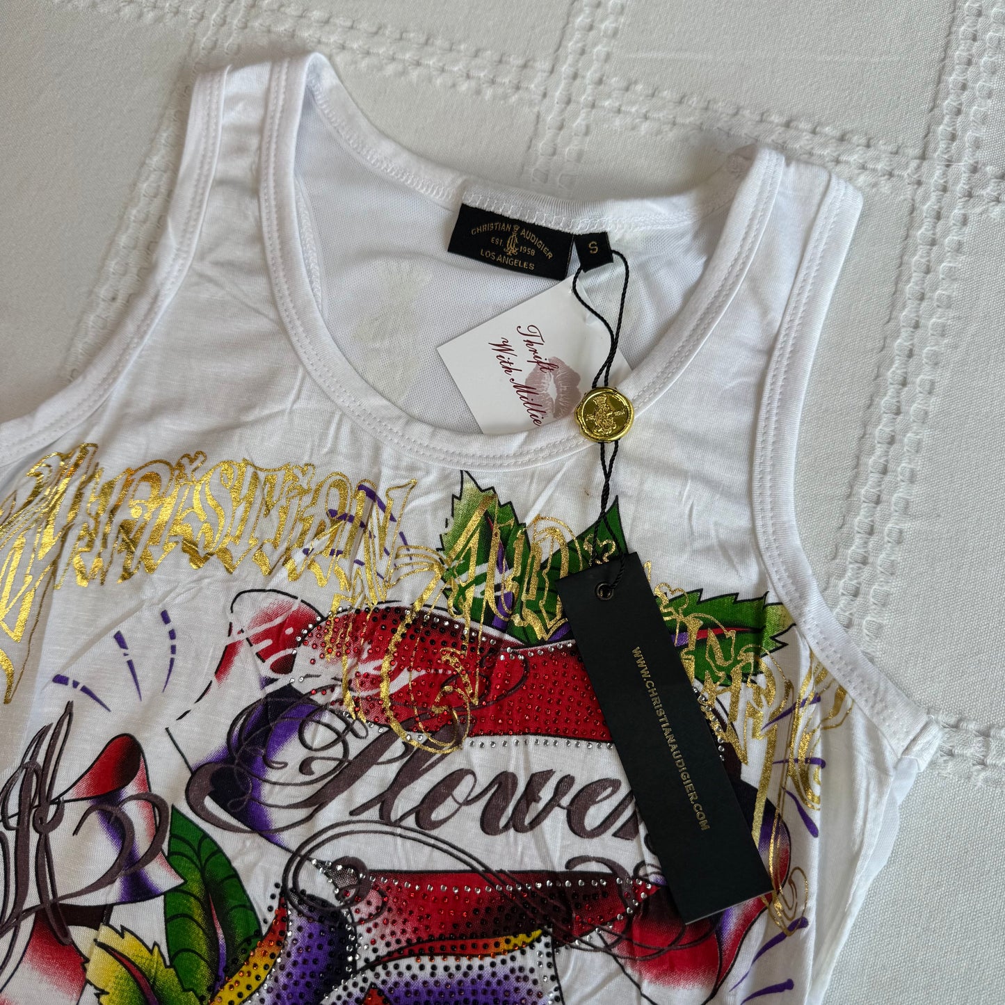 Christian Audigier Mesh Back Tank