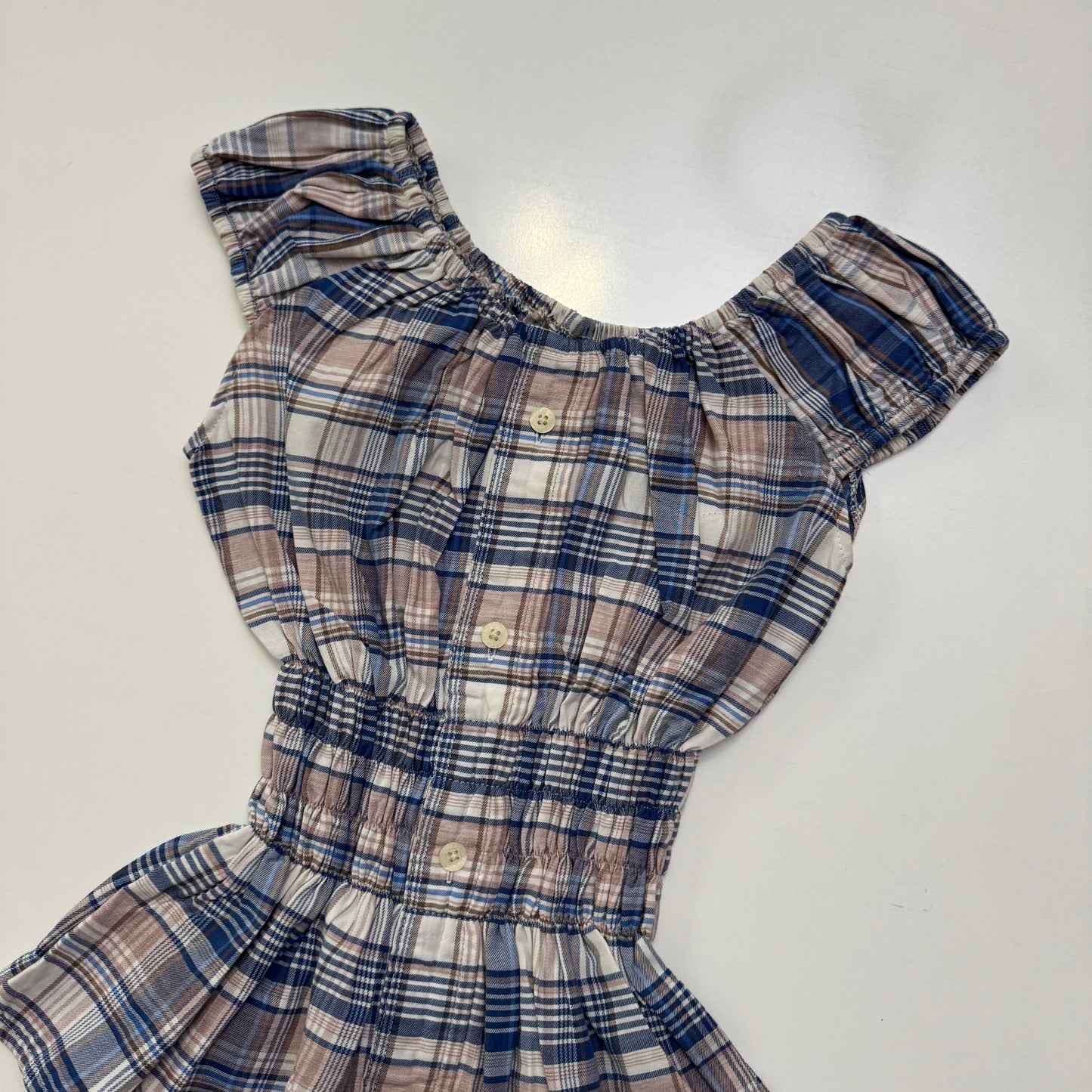 Plaid Milkmaid Top