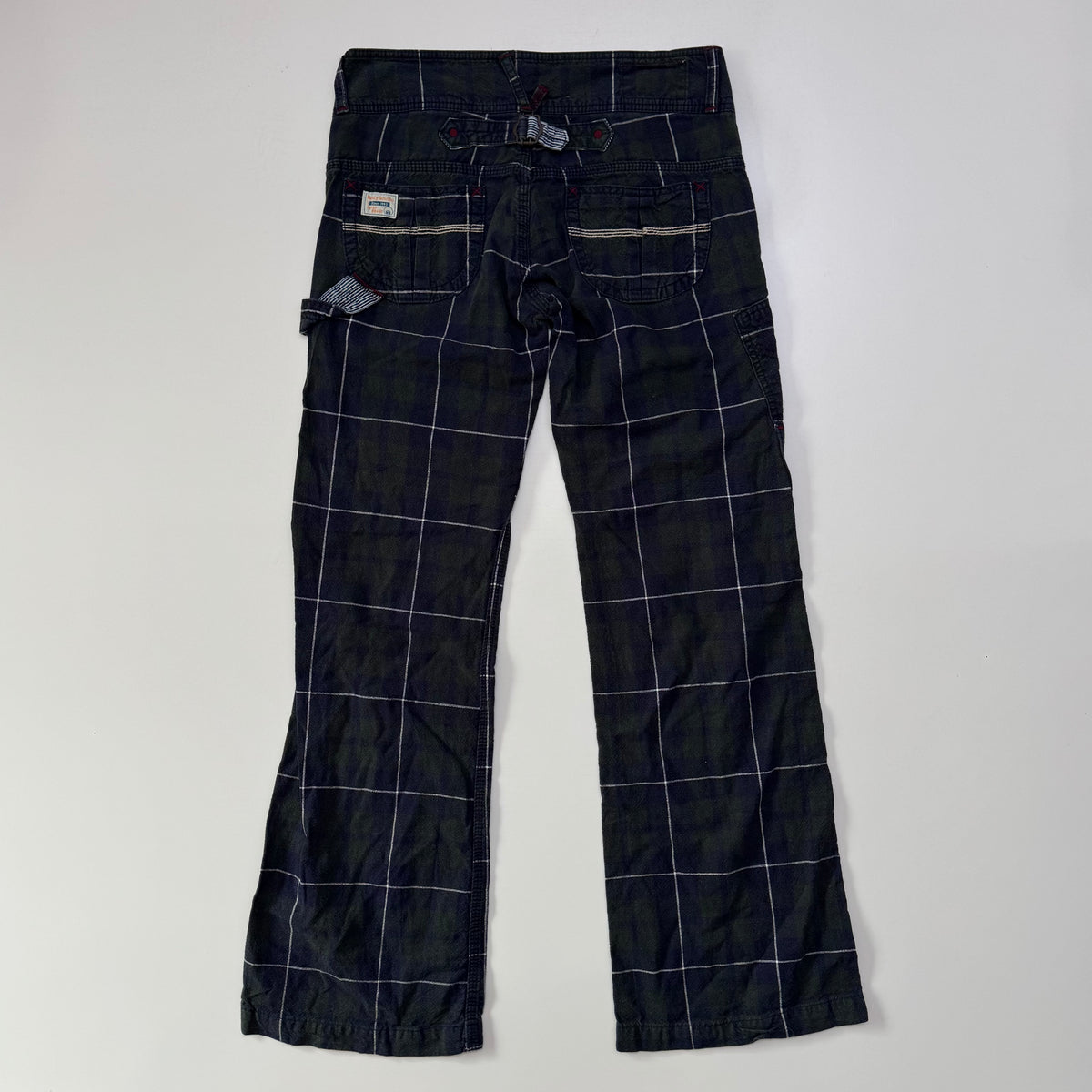 Low Rise Flare Plaid Pants