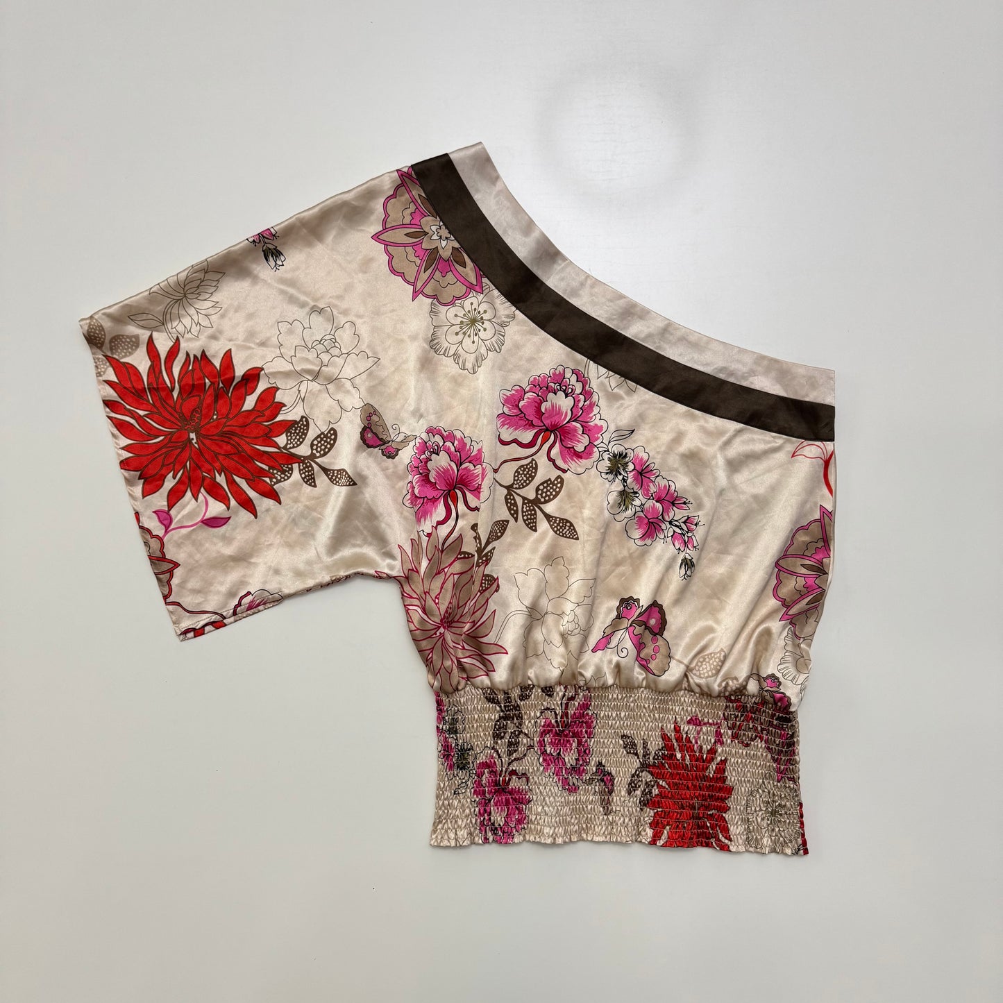One Shoulder Floral Top