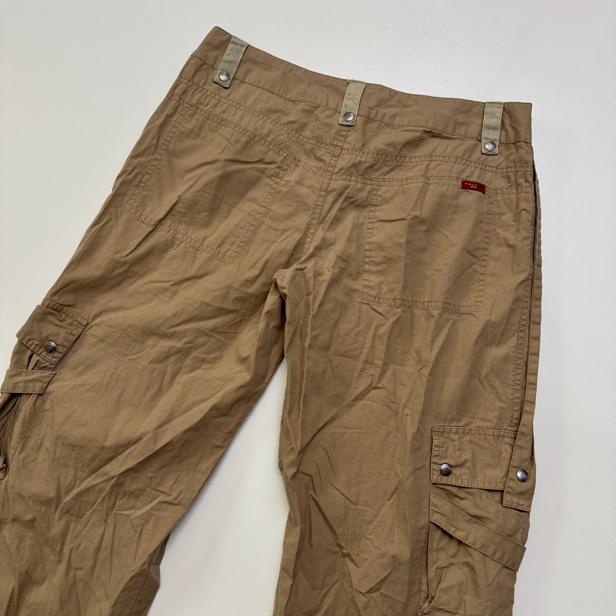 Tan Cargo Flare Pants