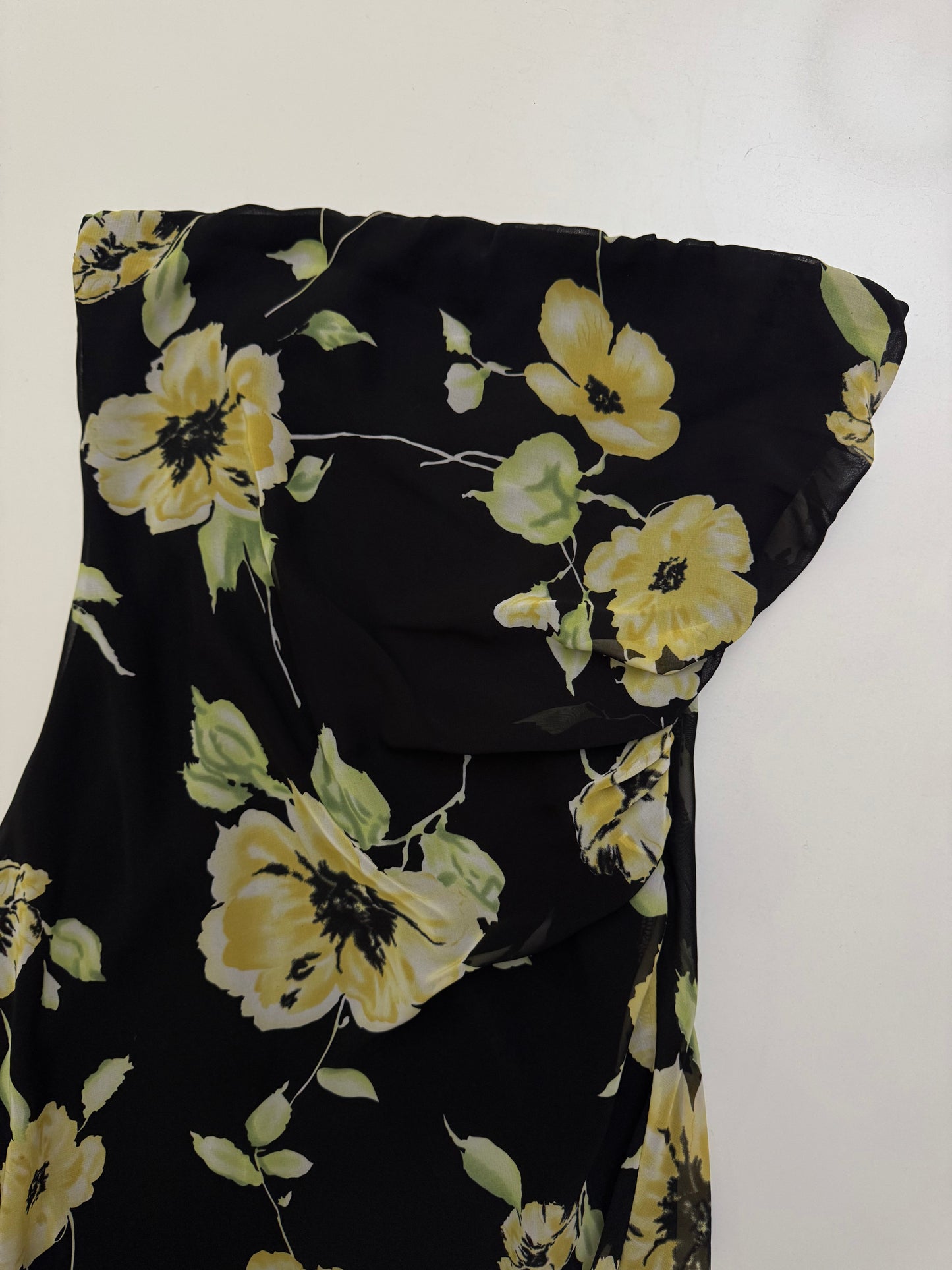 Asymmetrical Floral Midi Dress