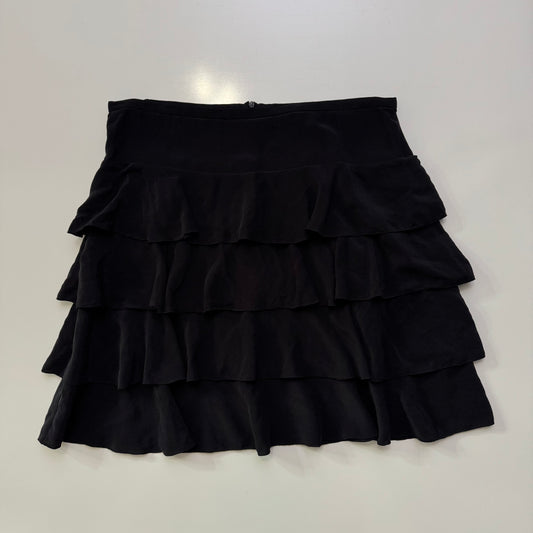 Black Silk Midi Skirt