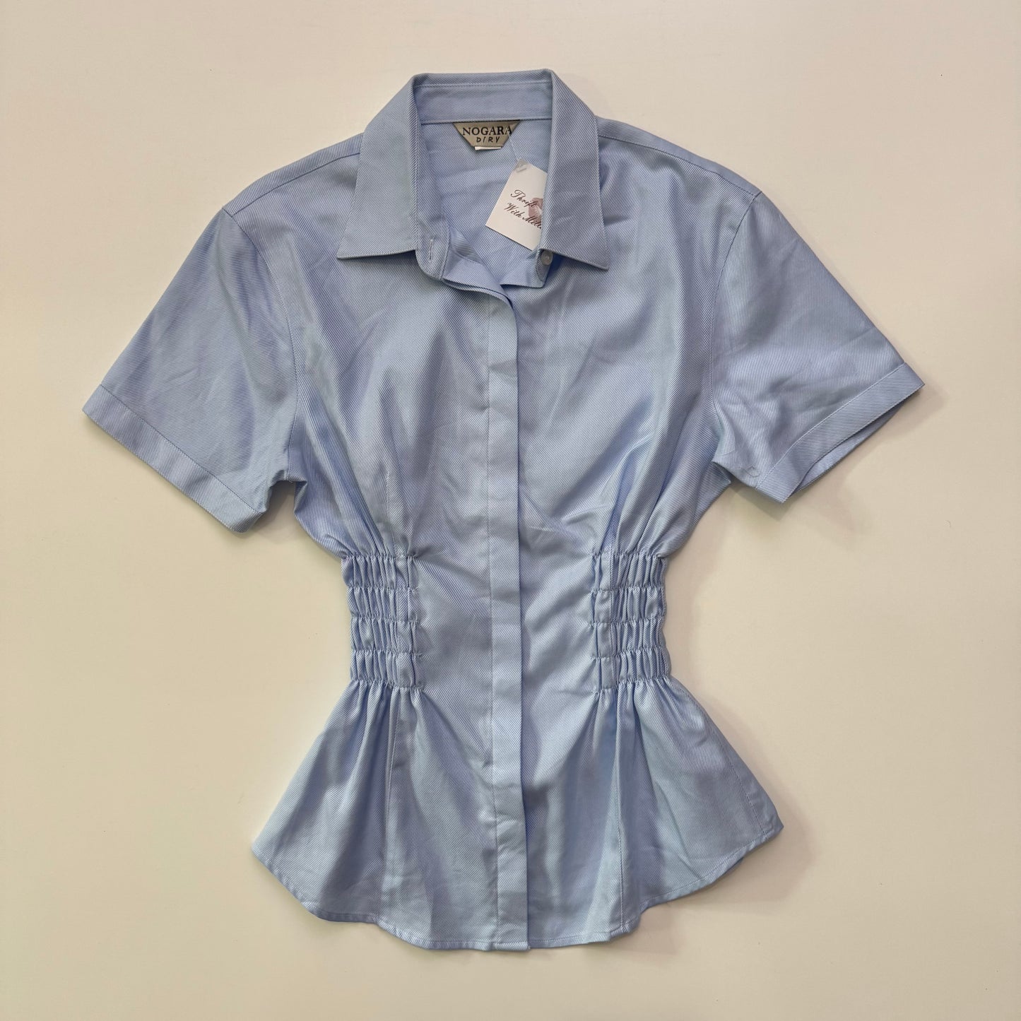 Blue Cinched Button Up