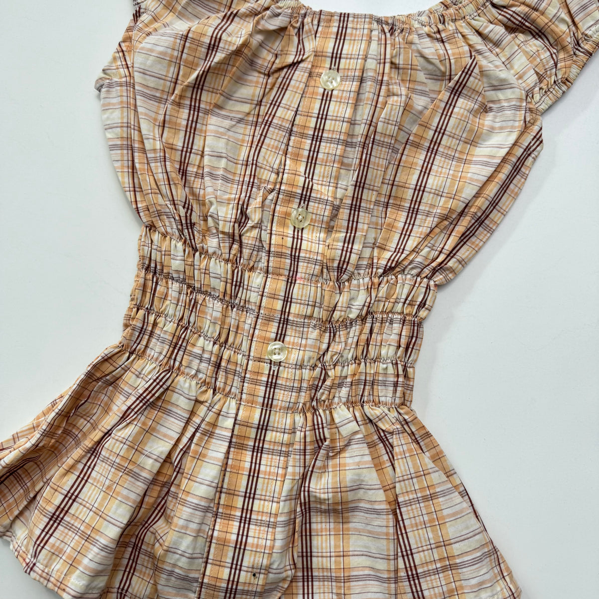 Plaid Milkmaid Top