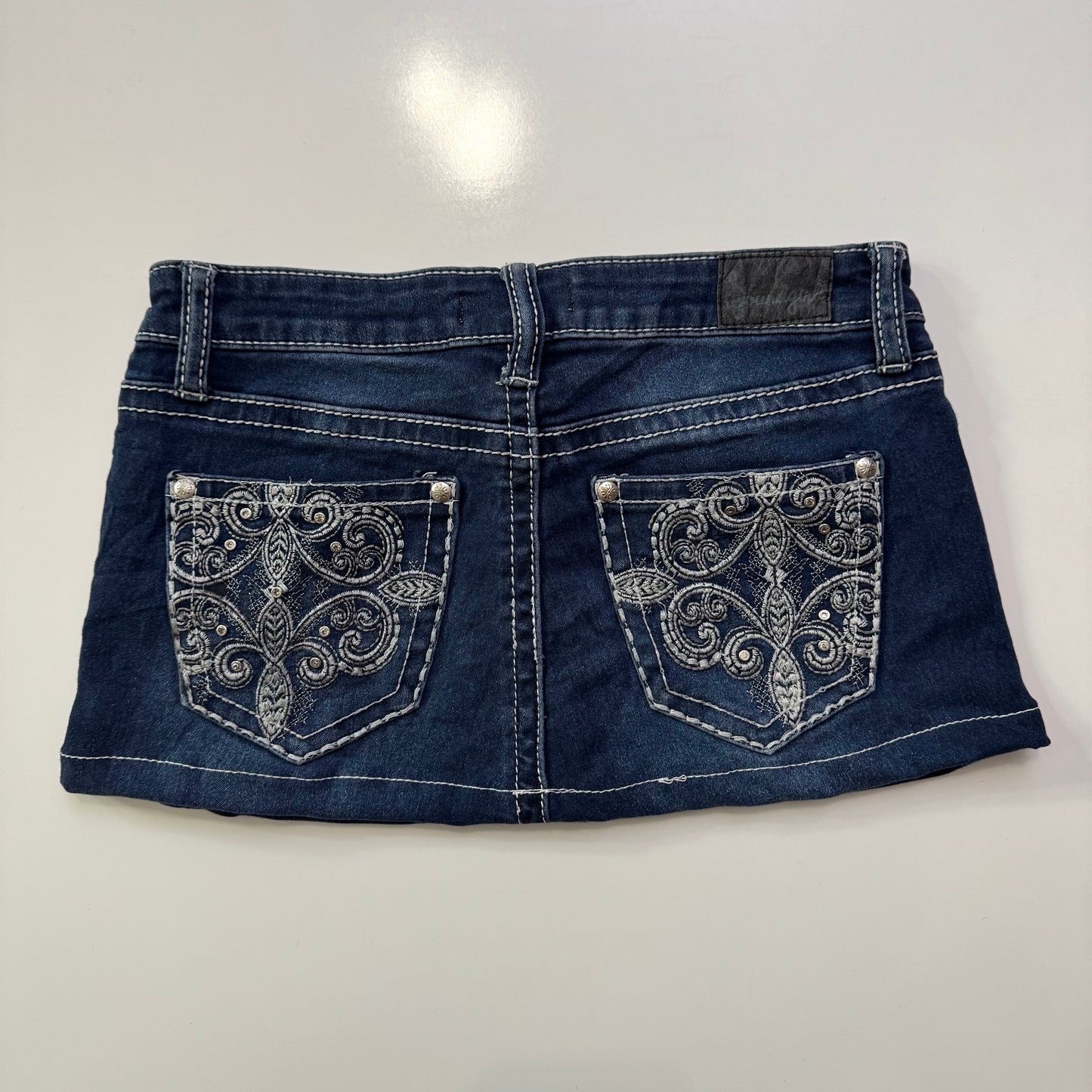Embroidered Denim Mini