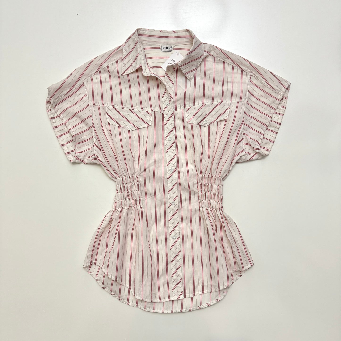 Stripe Cinched Button Up