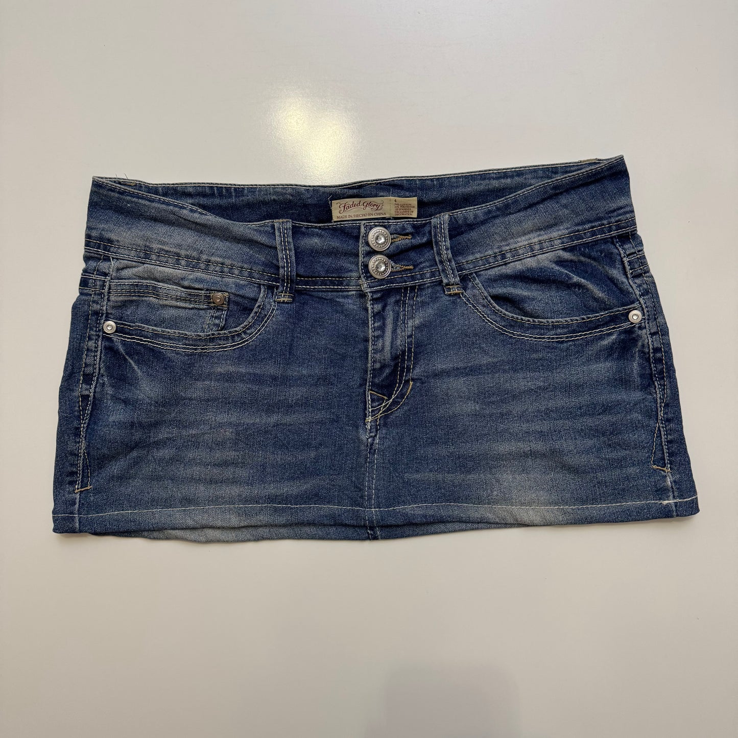 Embroidered Denim Mini