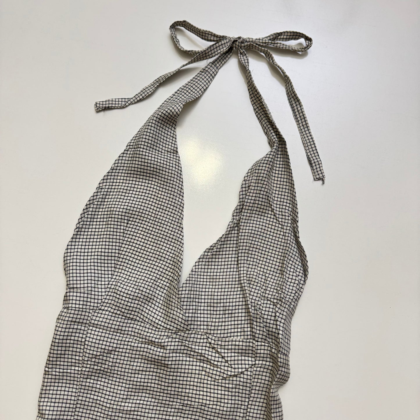 Plaid Babydoll Halter Top