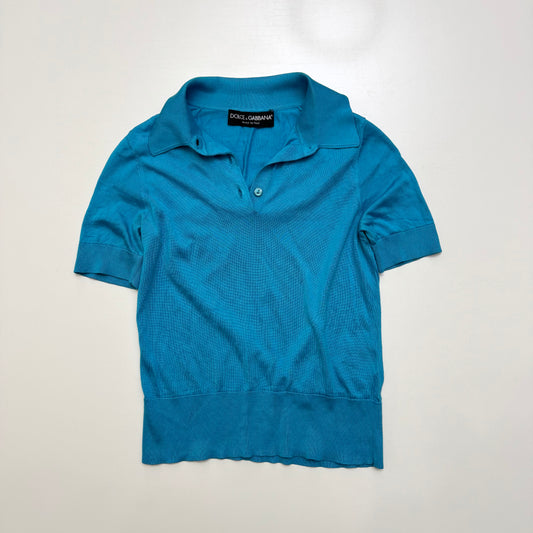 D&G Blue Silk Blouse