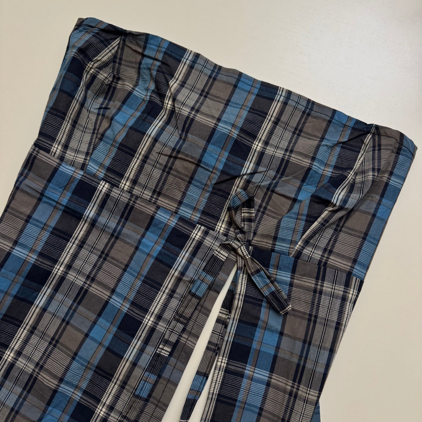 Plaid Babydoll Tie Back Top