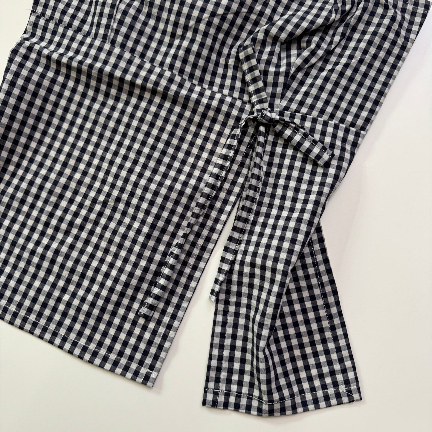 Strapless Gingham Tie Back Top