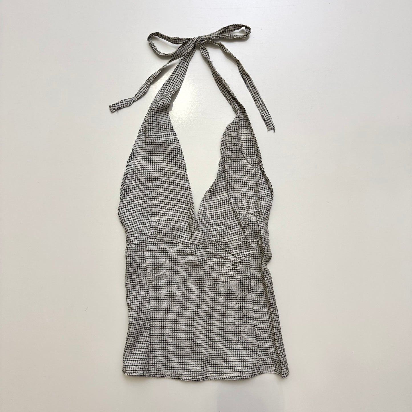 Plaid Babydoll Halter Top