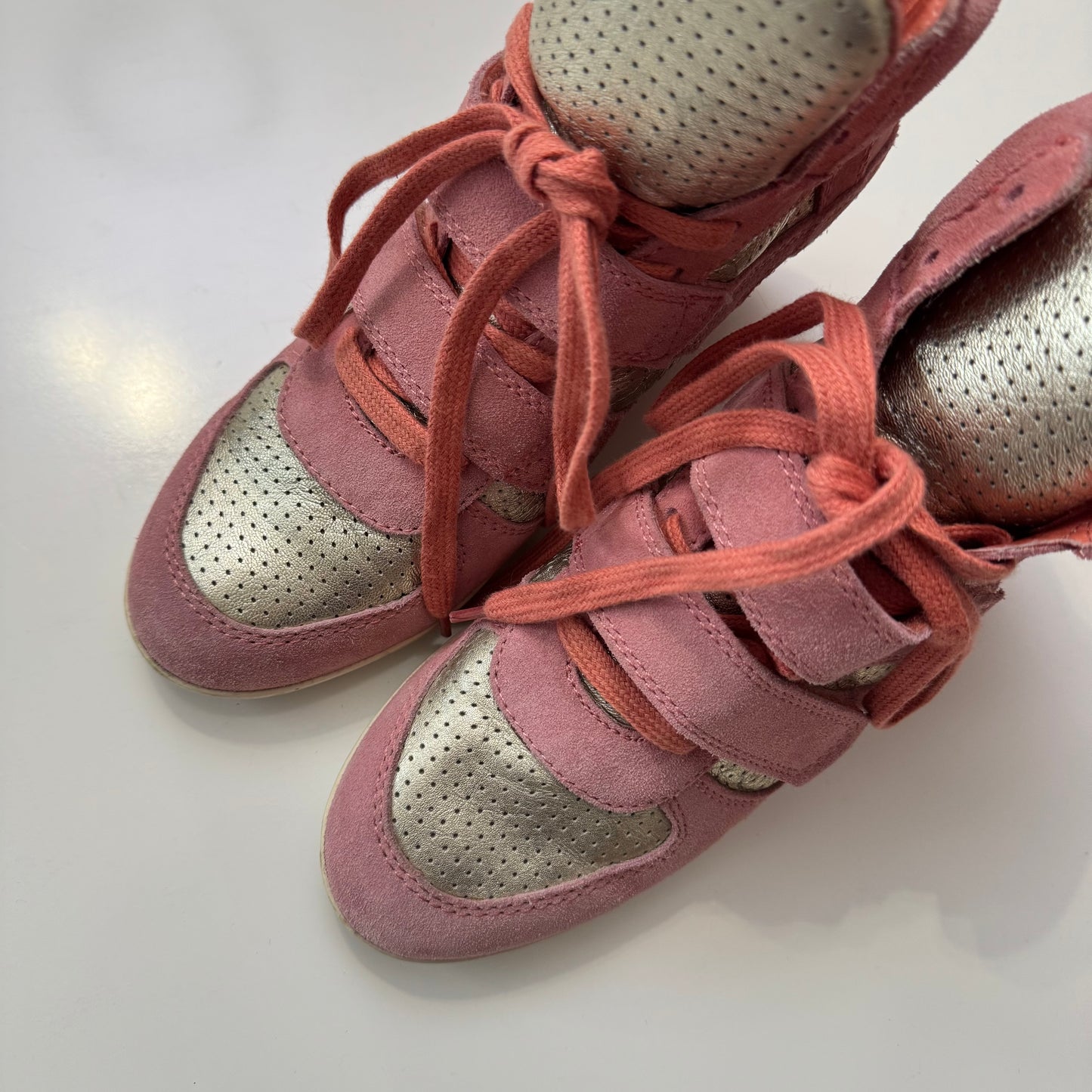 Pink Sneaker Wedges