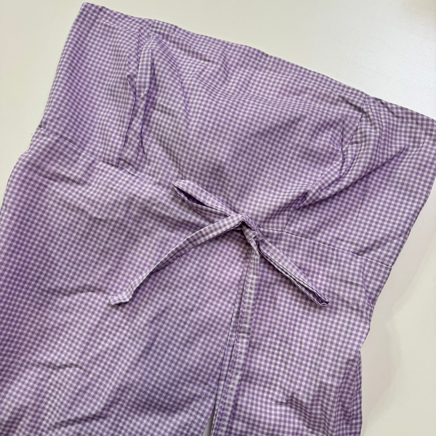 Strapless Gingham Babydoll Top