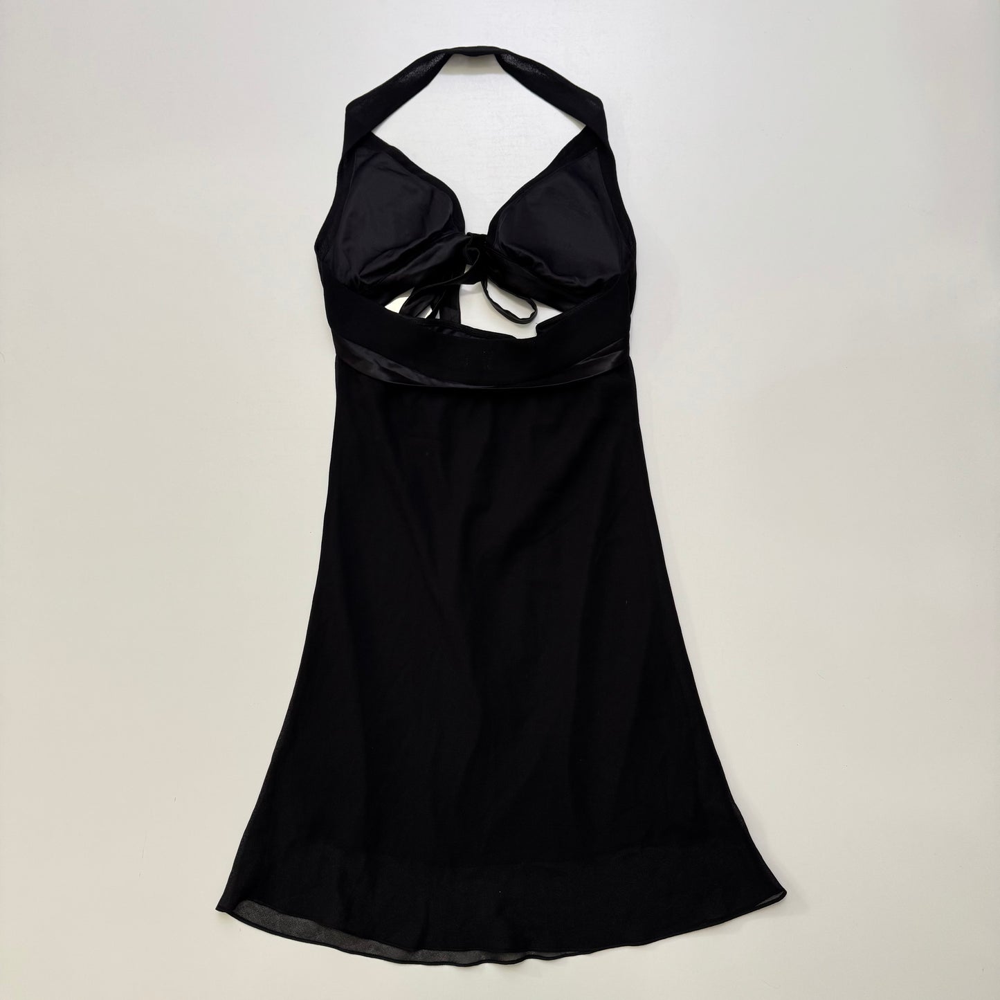 Black Halter Babydoll Midi Dress