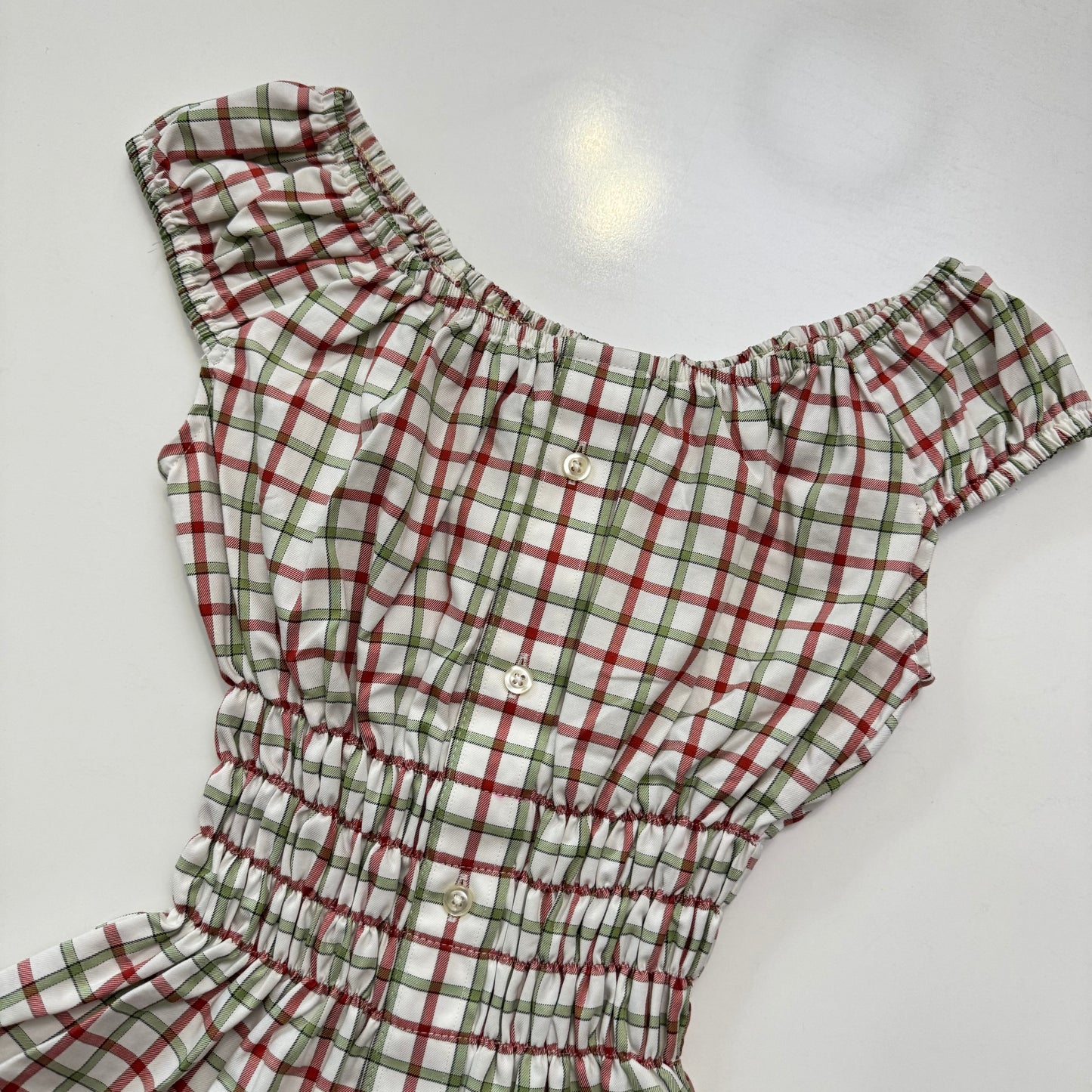 Plaid Milkmaid Blouse