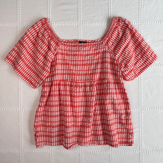 Gingham Babydoll Top