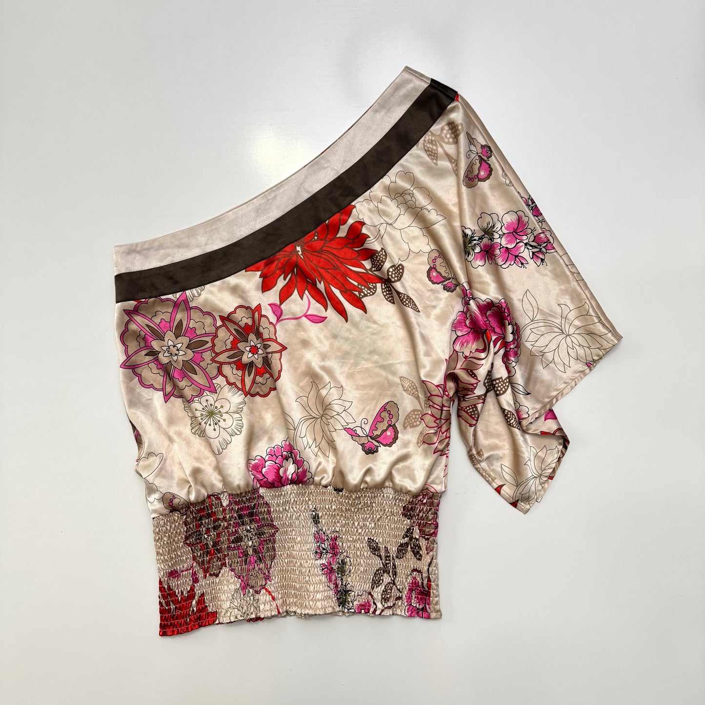 One Shoulder Floral Top