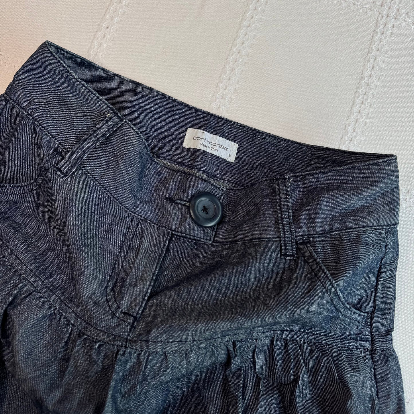 Denim Dropwaist Mini Skirt