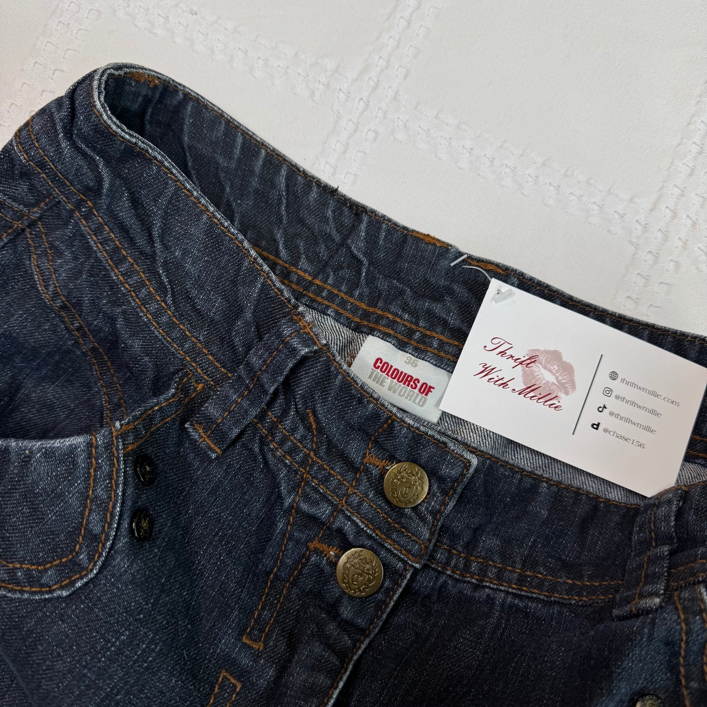 Buckle Denim Mini Skirt