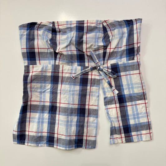 Plaid Babydoll Tie Back Top