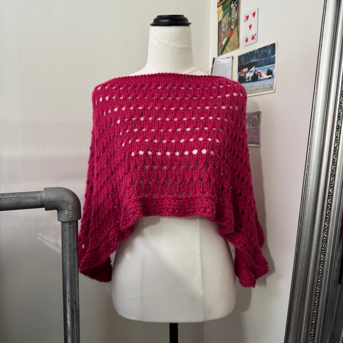 Pink Knit Poncho