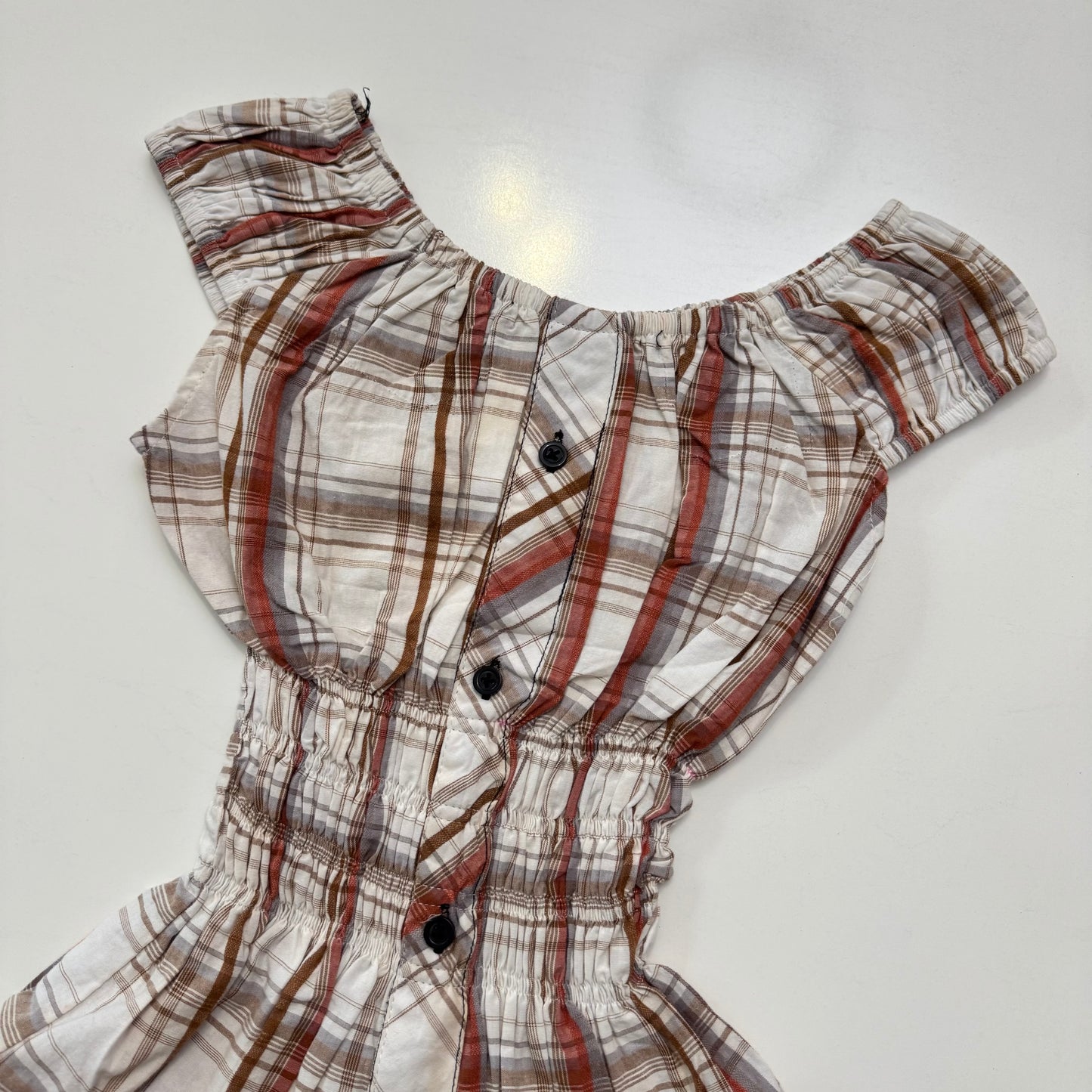 Plaid Milkmaid Top