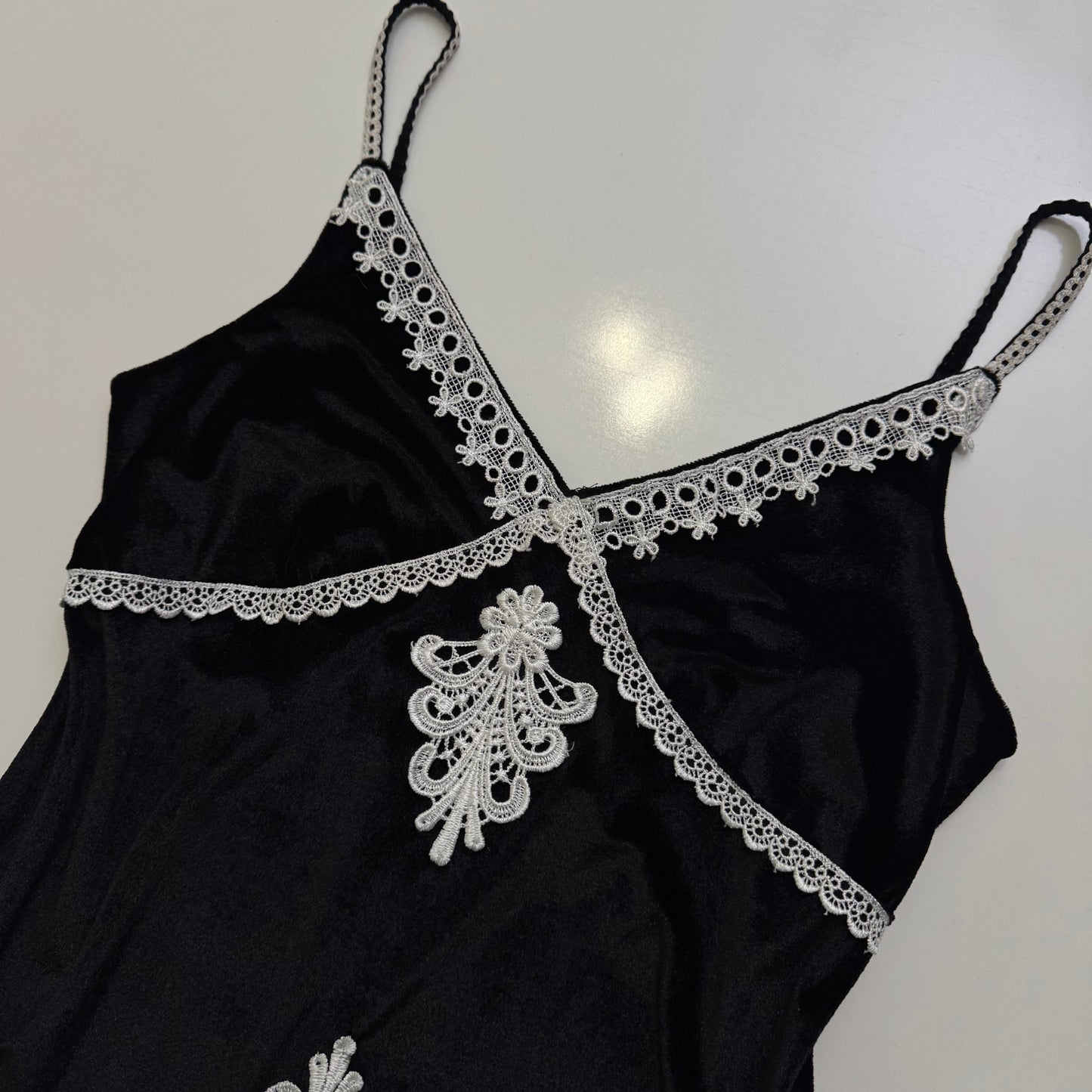 Black Velour Babydoll Cami