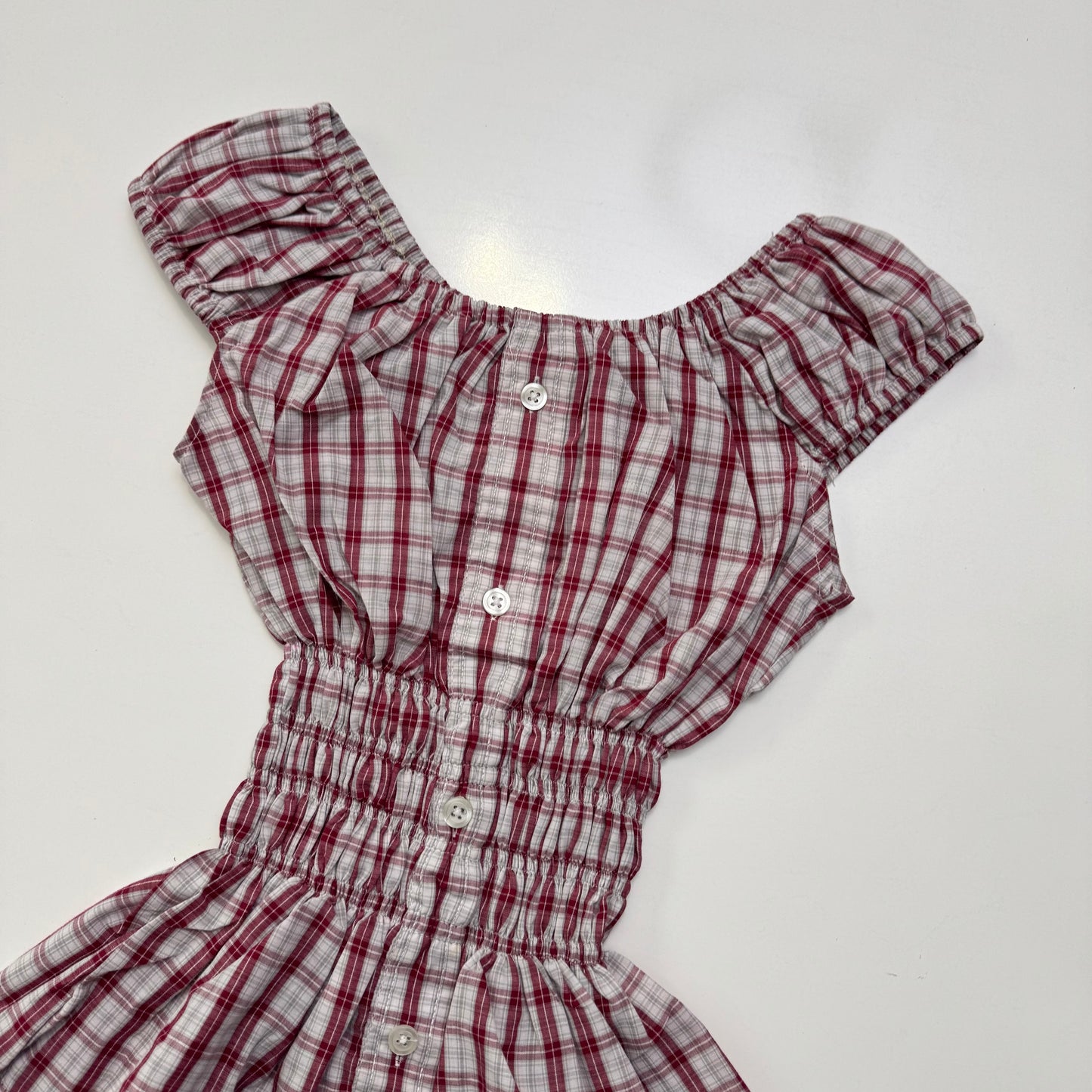 Plaid Milkmaid Top