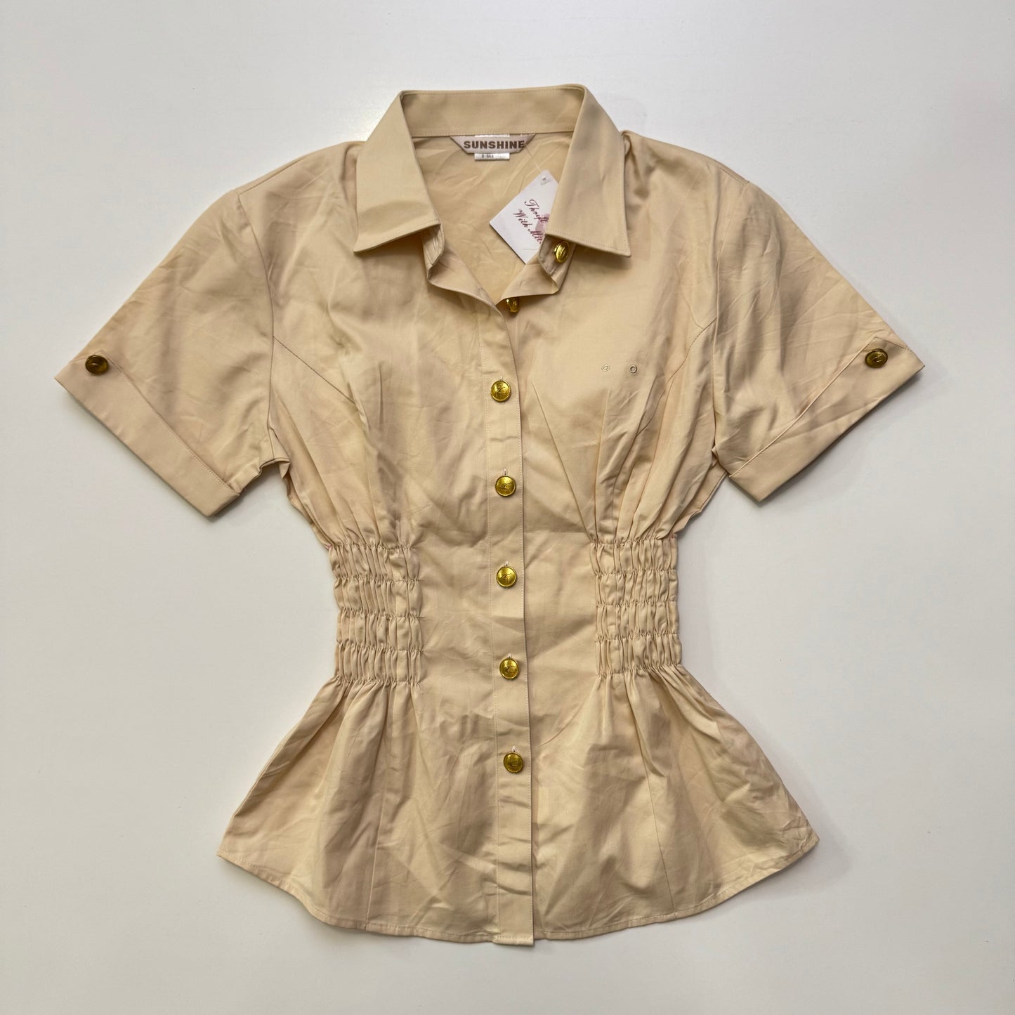 Beige Cinched Blouse