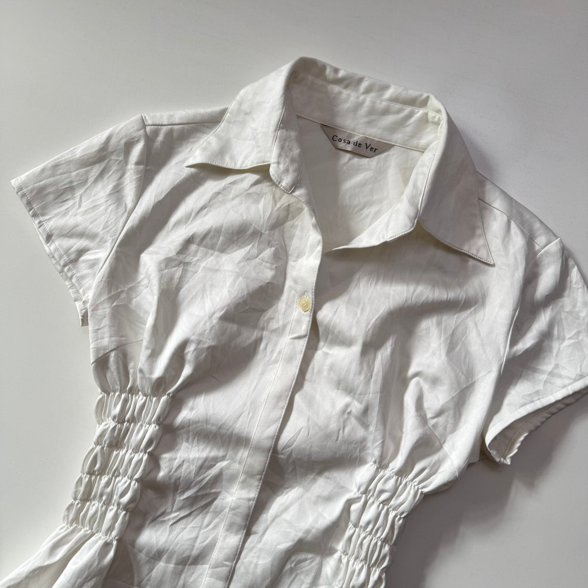 White Cinched Shirt