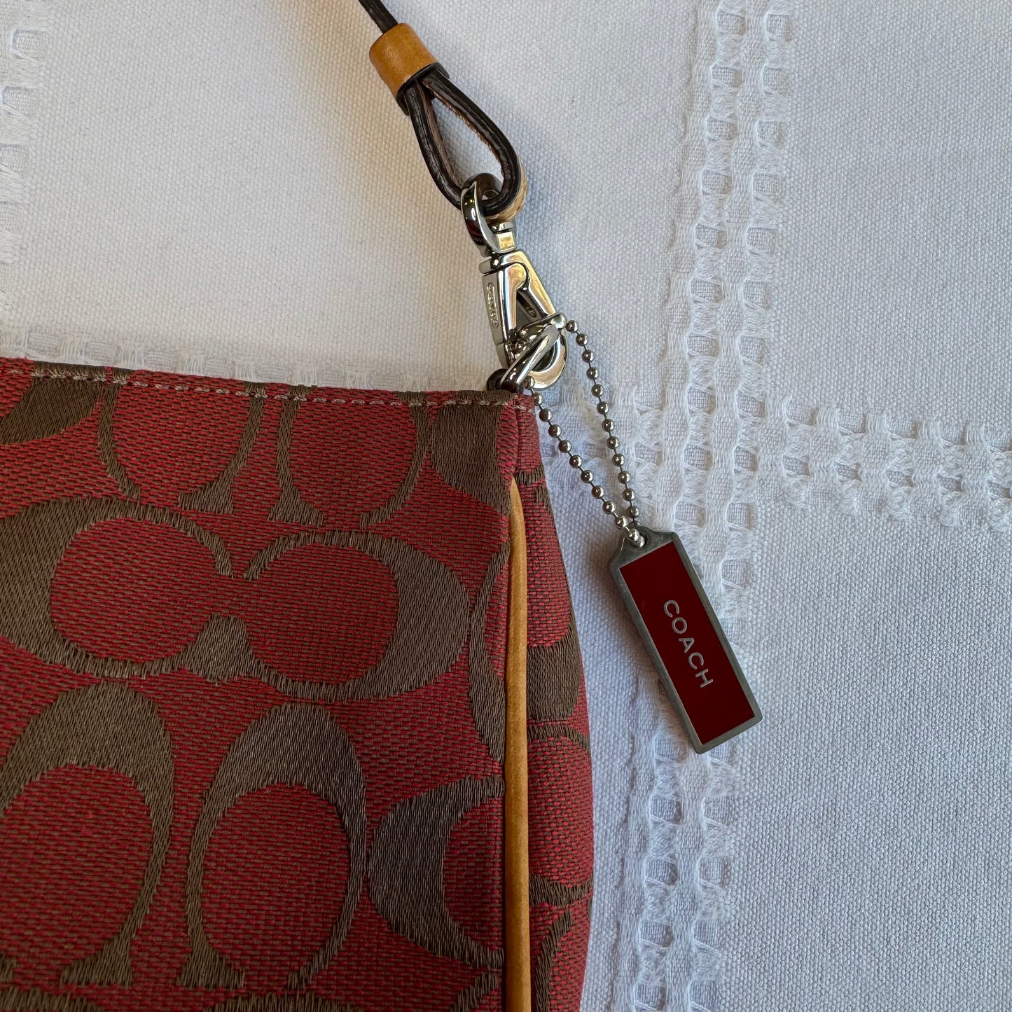 Coach Red & Tan Demi Bag