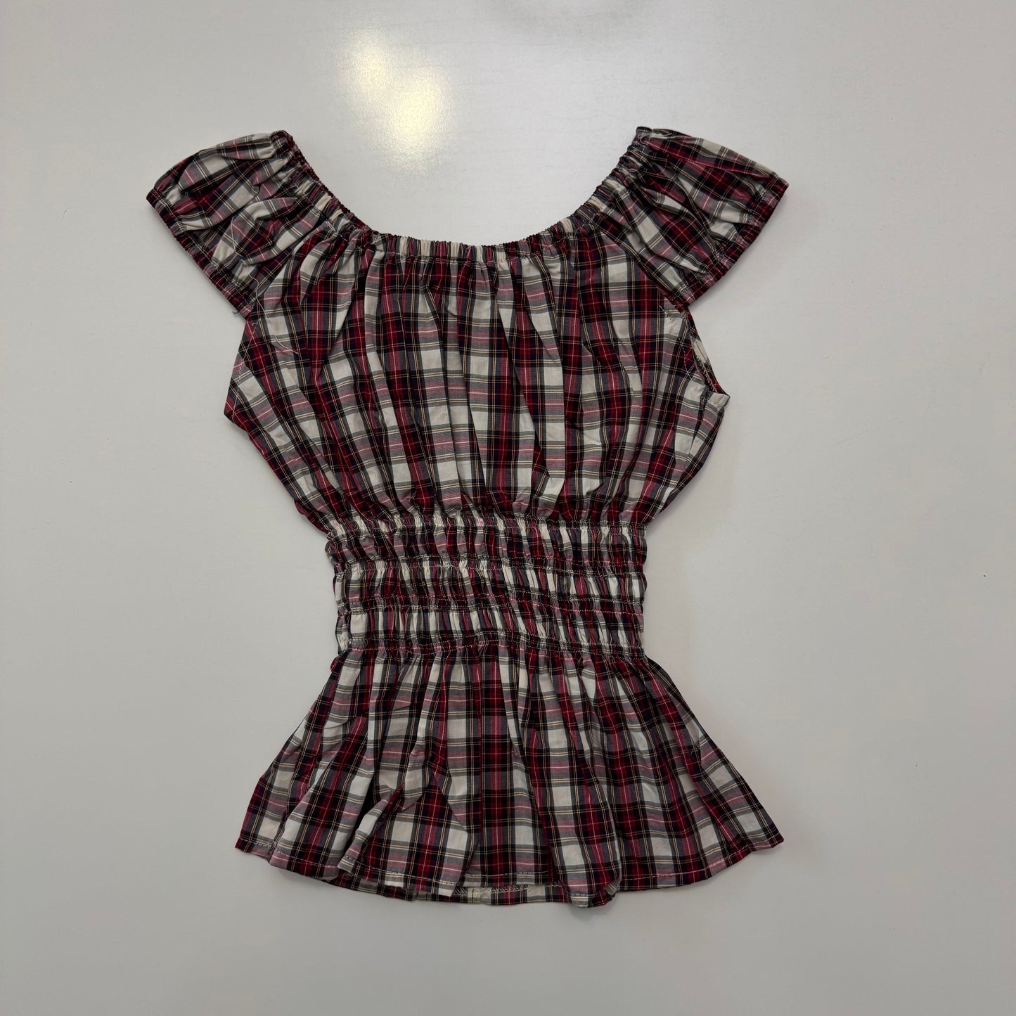 Plaid Milkmaid Blouse