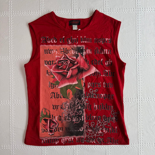 Red Graphic Print Tank