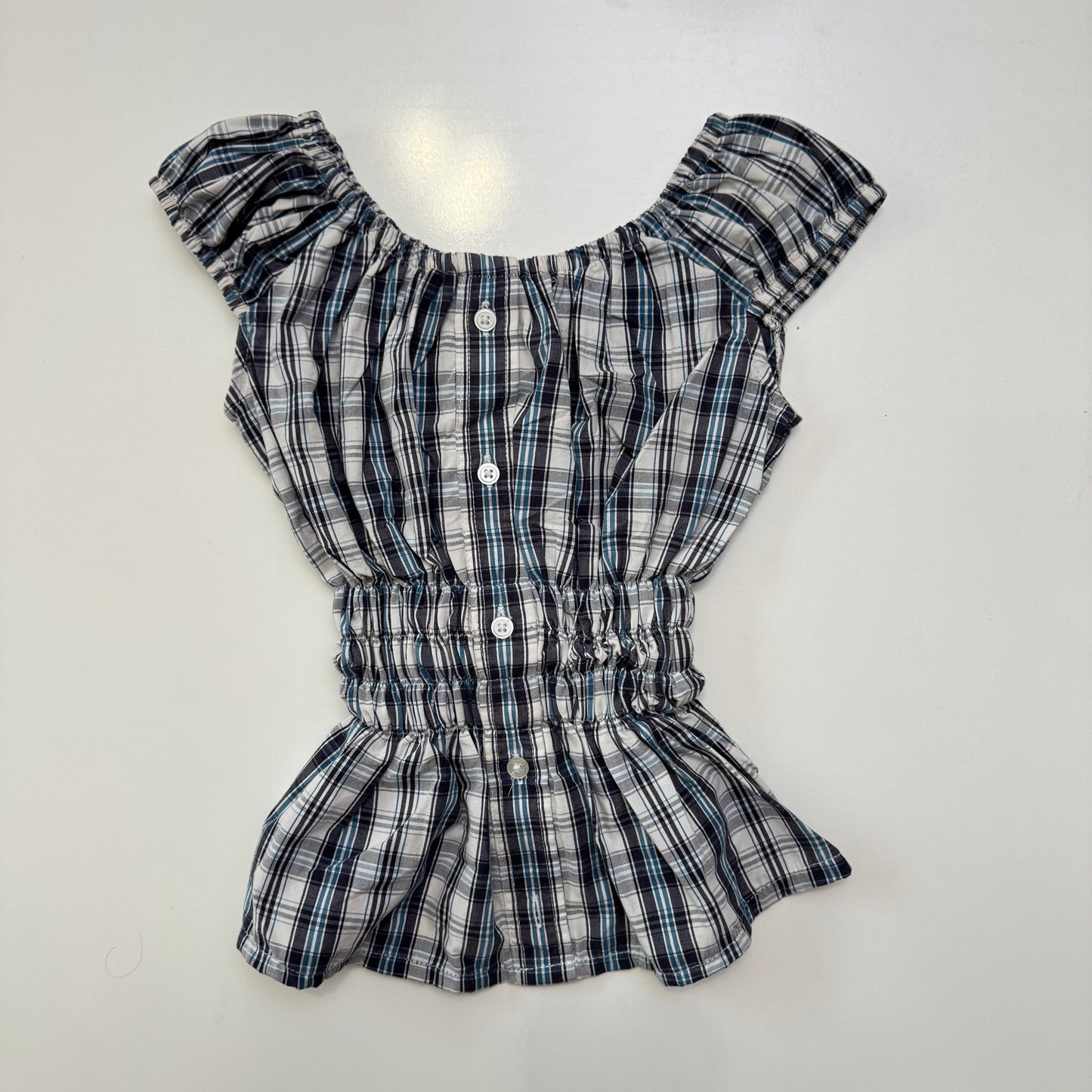 Plaid Milkmaid Top