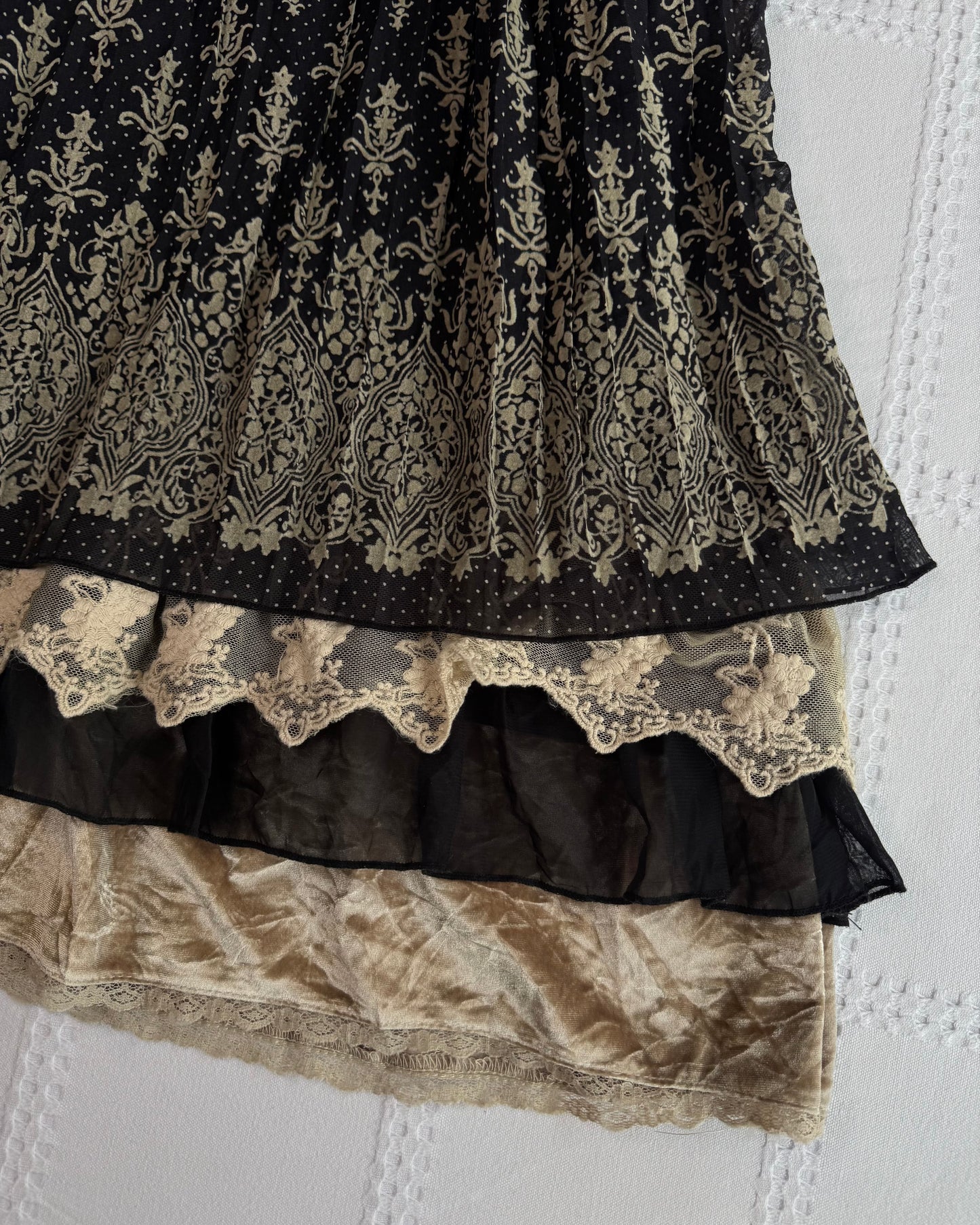 Tiered Polka Dot Lace Mini Dress