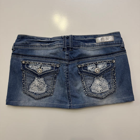 Lace Pocket Denim Mini