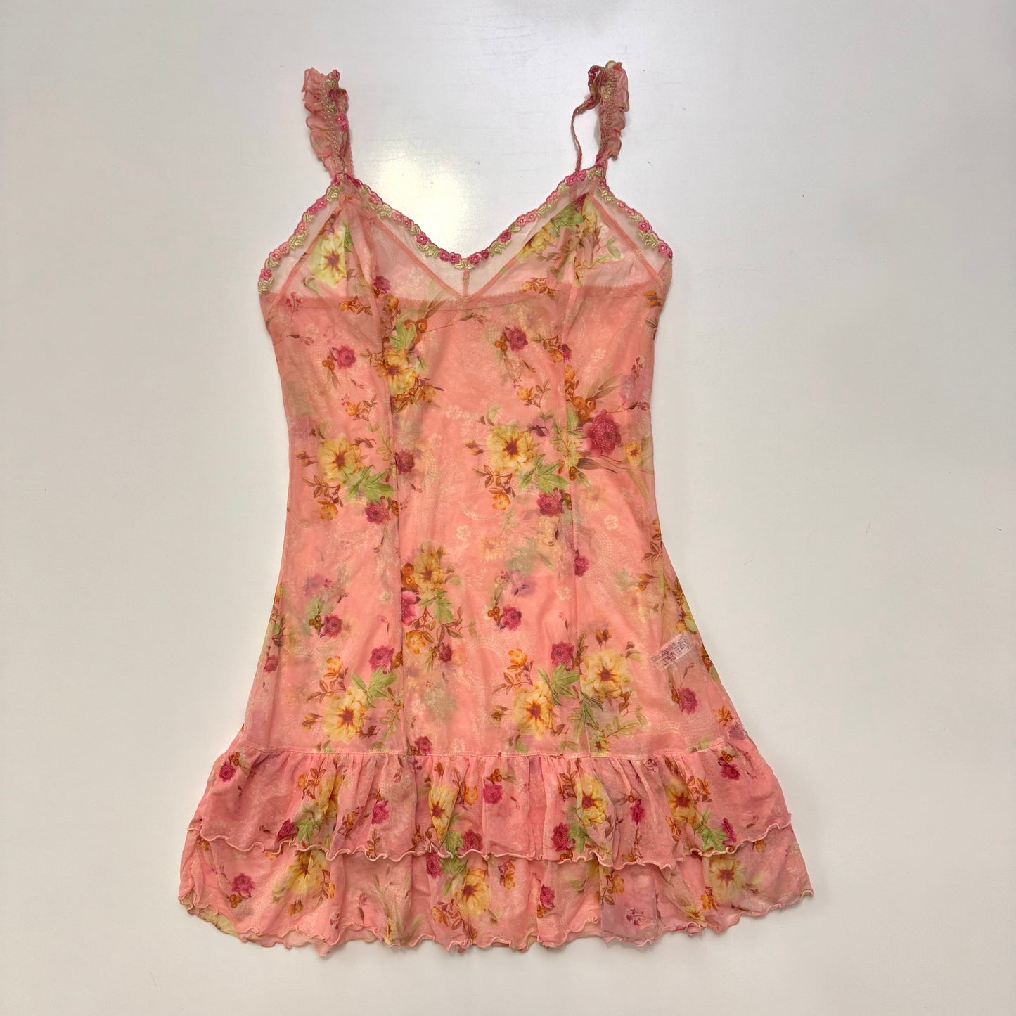 Pink Mesh Mini Dress