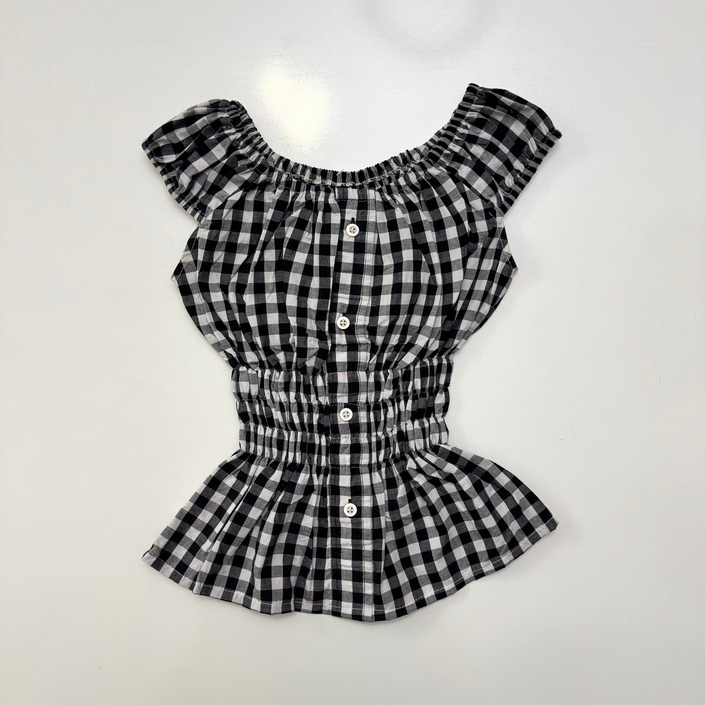 Gingham Milkmaid Top