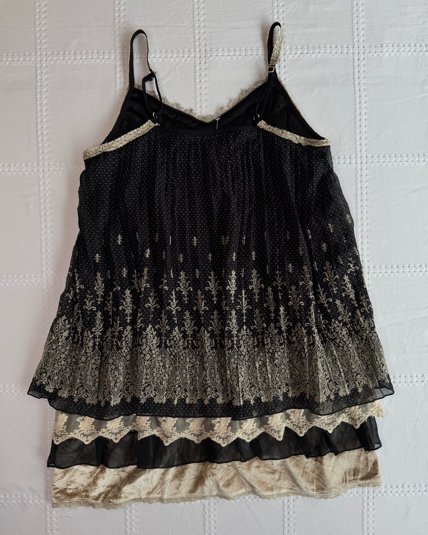 Tiered Polka Dot Lace Mini Dress